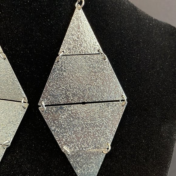 Diamond-Shaped Link Drop Earrings - Picture 6 of 6